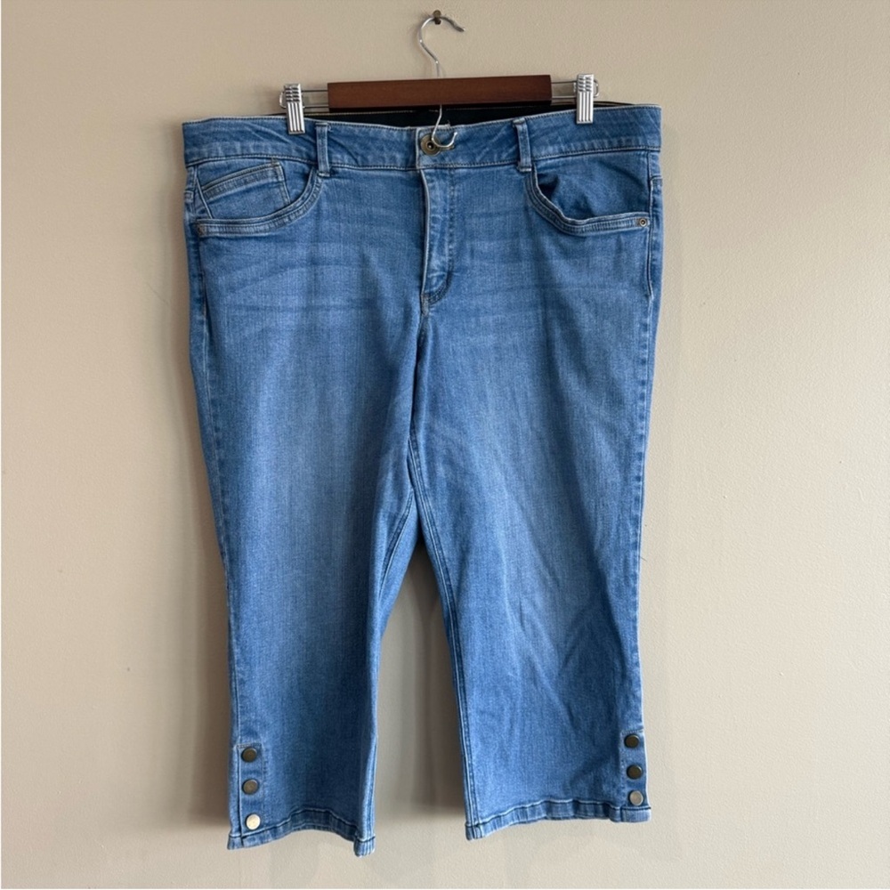 Westbound Blue Ankle Capri Cropped Comfort Waistband Jeans - Picture 6 of 6